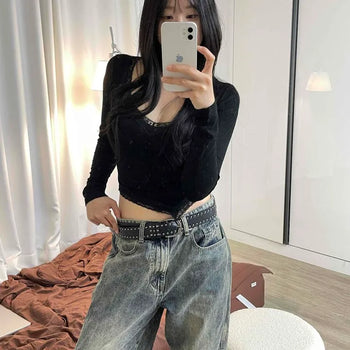 Tive Slim Fit Plain Long Sleeve Daily T-shirt