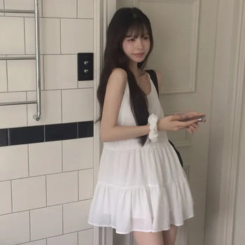 Flowy~ Soft Flare Tiered Sleeveless Mini Dress