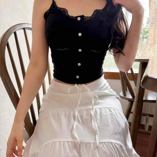 Slim Fit Plain Button Strap Sleeveless