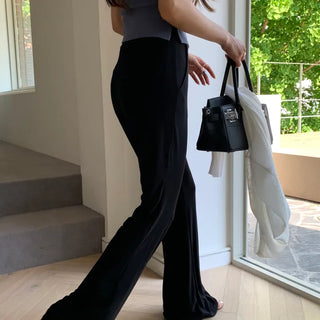 Ice Cooling Bootcut Elastic Waist Pants