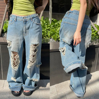 Thais Bijou vintage denim wide pants