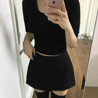 Zipper A-line Regular Fit Daily Mini Skirt