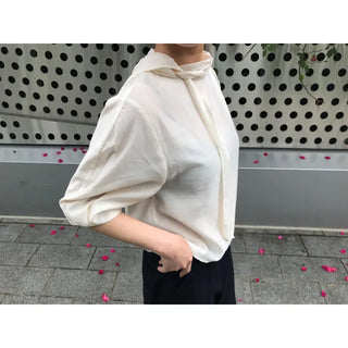 Rib Tie Blouse (2 colors)