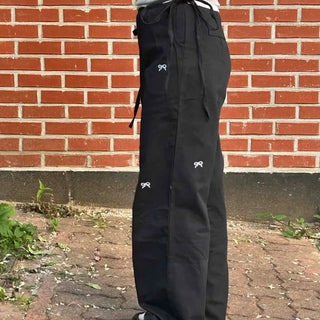 Ribbon String Wide Daily Long Pants