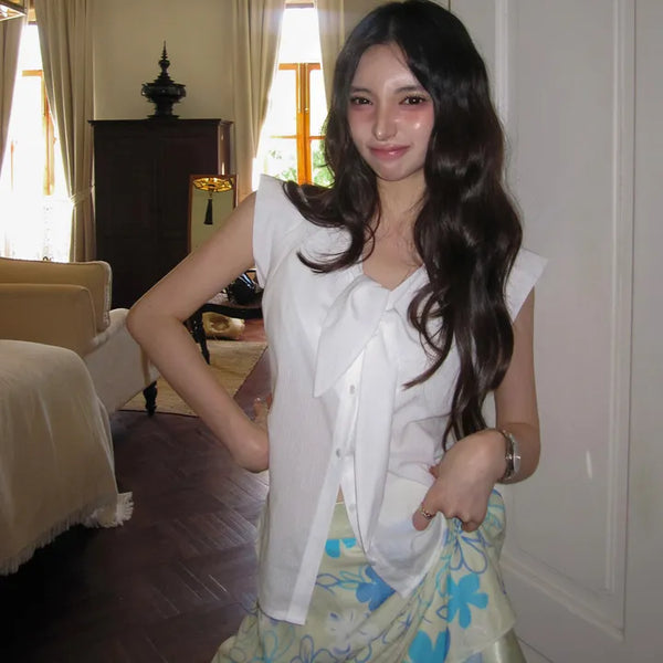 Ray Cap See-through Blouse