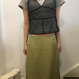 See-through Ribbon Dot Wrap Date Sleeveless