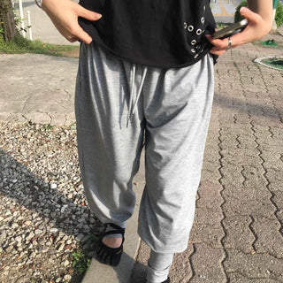 Loose-fit String Casual Daily Long Pants