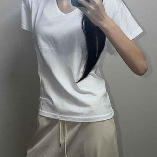 Loose-fit Plain Daily Short-sleeve T-shirt