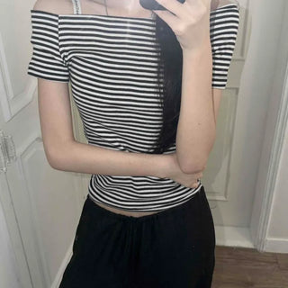 Slim Fit Striped Daily Short Sleeve T-shirt