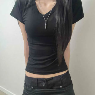 Sailor Slim Fit Plain Daily Casual Short Sleeve T-shirt