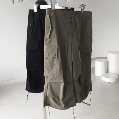 Knee-length Cargo Bermuda Shorts Parachute Capri Refrigerator Pants
