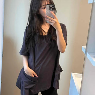 Shirred Raglan Oversized Daily Short Sleeve T-shirt