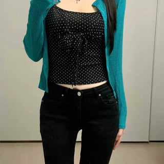 Slim Fit Buttoned Plain Long Sleeve Cardigan