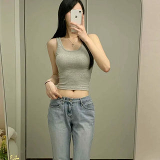 Slim Fit Fitted Plain Daily Casual Sleeveless