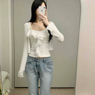Open Slim Fit Plain Long Sleeve Cardigan