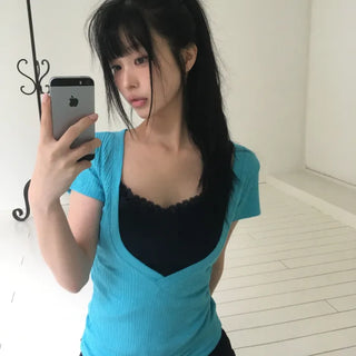 Minko Deep V-Neck Short Sleeve T-Shirt