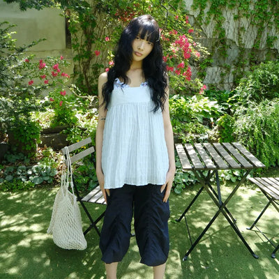 Wrinkle Loose Sleeveless Blouse (3 colors)