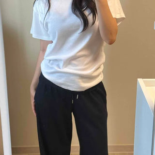 Rosen Plain Loose Fit Short Sleeve Basic T-shirt
