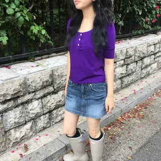 Knee-length button tee
