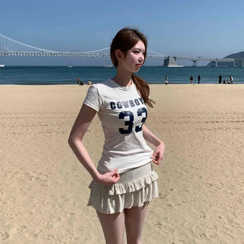 Frill Tiered Feminine Casual Daily Mini Skirt