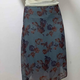 See-through Floral A-line Daily Long Skirt