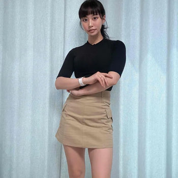 Cargo Pocket Zipper Pintuck A-Line Daily Mini Skirt