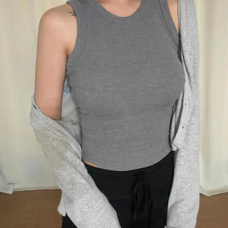 Slim Fit Plain Daily Casual Sleeveless