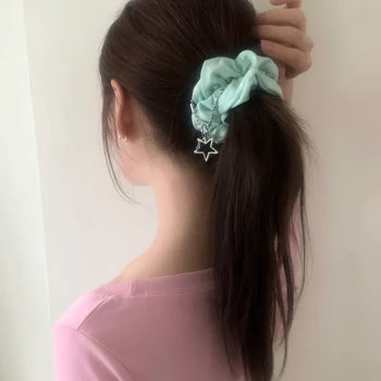 (5 colors) Shooting Star Scrunchie Hair Tie Shooting Star Hair Scrunchie Hair Tie Keyring