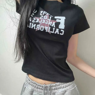 Slim Fit Lettering Casual Daily Short Sleeve T-shirt