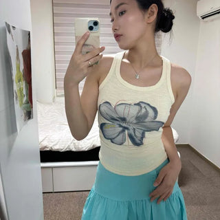 Flower Slim Fit Daily Sleeveless