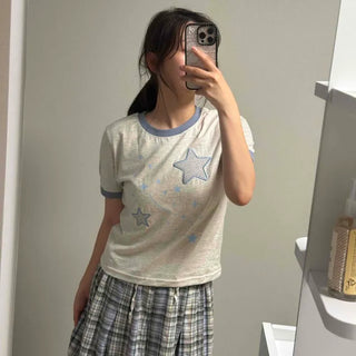 Loose Fit Short Sleeve T-Shirt with Chest Pocket Print