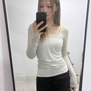 Rudam Slim Fit Plain Daily Long Sleeve T-shirt