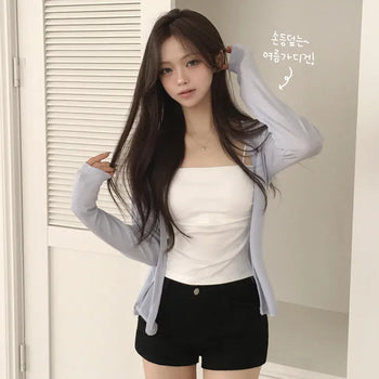 Delicate~ Soothing item: Open Delicate Fit Summer Long Sleeve Cardigan