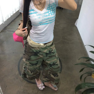 AQUA Vintage V-neck Short Sleeve T-shirt