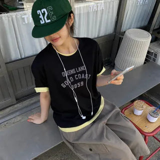 Dusty Lettering Patch Short Sleeve T-shirt