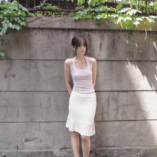 crochet knit midi skirt  / crochet knit midi skirt