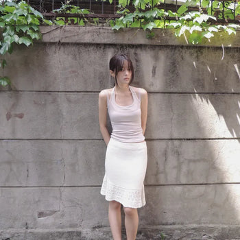 crochet knit midi skirt  / crochet knit midi skirt
