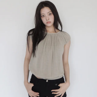 shirring knit top  / shirring knit top