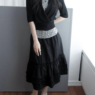 Maru check frill shirt (2c)