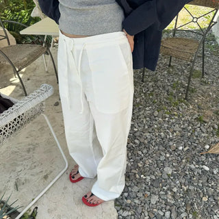 Natural Pocket Pants  Summer Slacks Cotton Pants