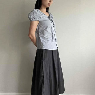 Pintuck A-line Daily Long Skirt