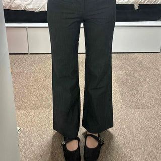 Pintuck Button Flare Regular Fit Daily Slacks