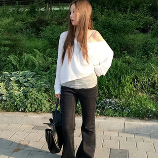 Deep V-layering long sleeve