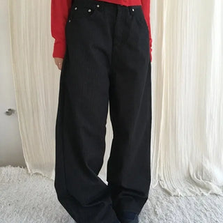 Non-faded Herringbone Wide Pants