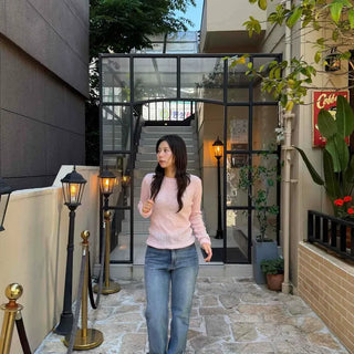 Loose-fit Plain Long-sleeve Casual
