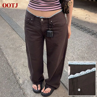 Delida sagging lace wide pants