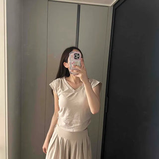 Loose Fit Flare A-Line Plain Daily Two-Piece Set