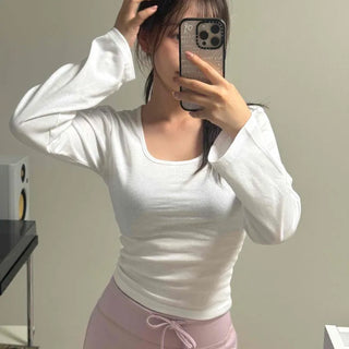 Lea Slim Fit Plain Daily Long Sleeve T-shirt