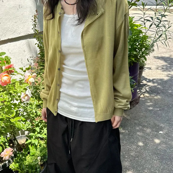 [Unisex] Henley Neck Cardigan (4 colors)