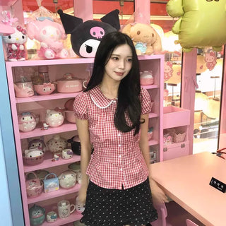 Frill Dot A-line Daily Mini Skirt
